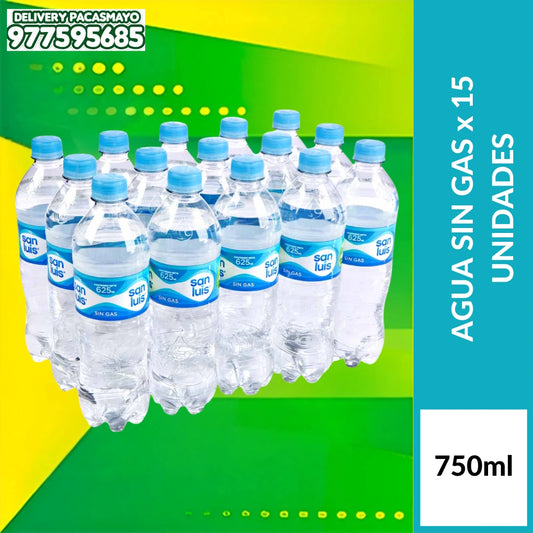 PAQUETE x 15- AGUA SAN LUIS SIN GAS