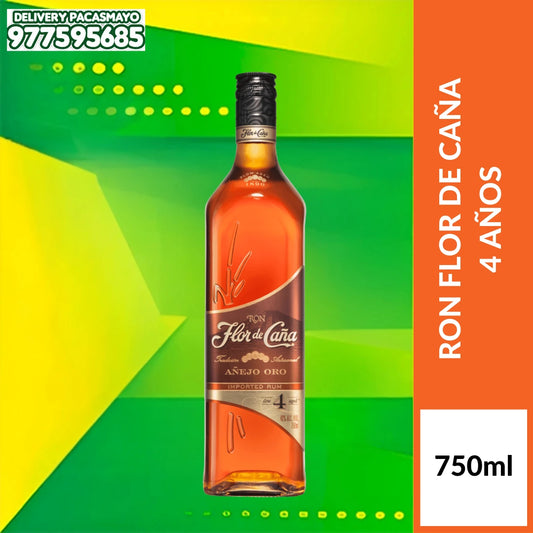 RON FLOR DE CAÑA 4 AÑOS 750 ML